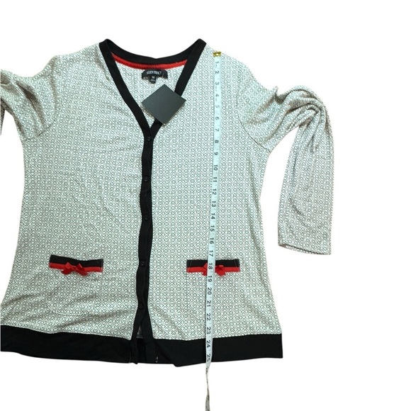 Ellen Tracy 2 Piece Top & Pant Pajama Set Red and Black Size Medium. NWT p26 - Picture 4 of 12